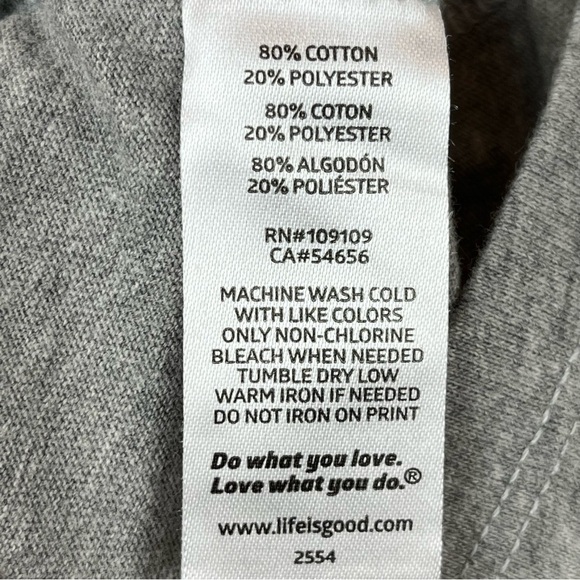 NWT LIFE IS GOOD T-Shirt Gray Foodies Working Together Large - Picture 14 of 14